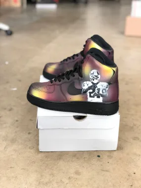 2 Custom Painted Nike AF1 Highs - Men’s 9 and Men’s 8 - Redskins and Eagles Theme - Custom Order