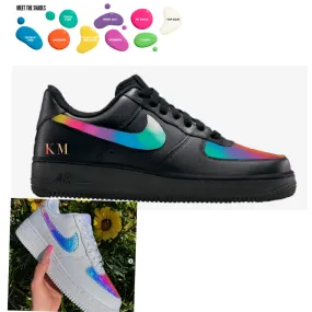 31 pairs of custom hand-painted Nike AF1 lows - Sinful Colors/Initials - customized order