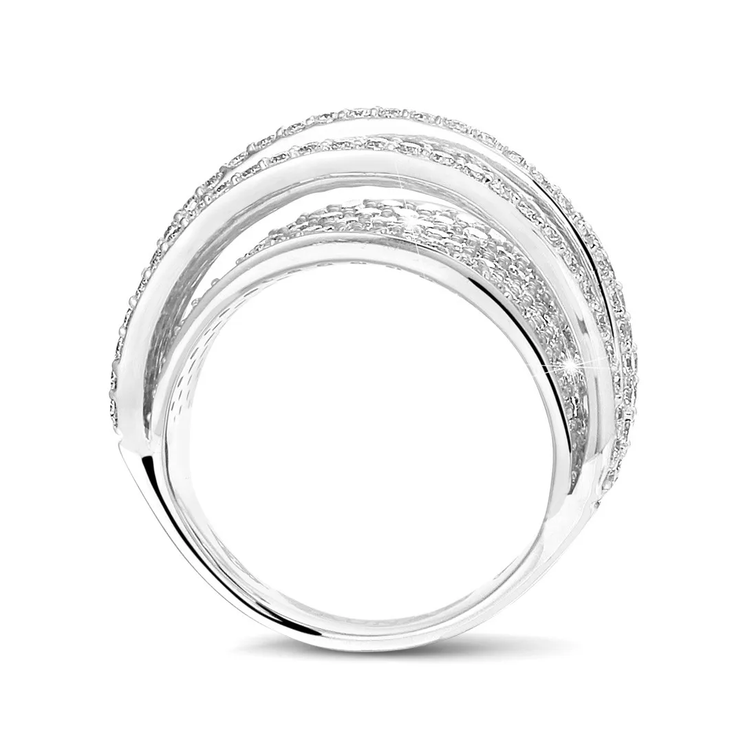 3.50 carat white gold ring with round diamonds