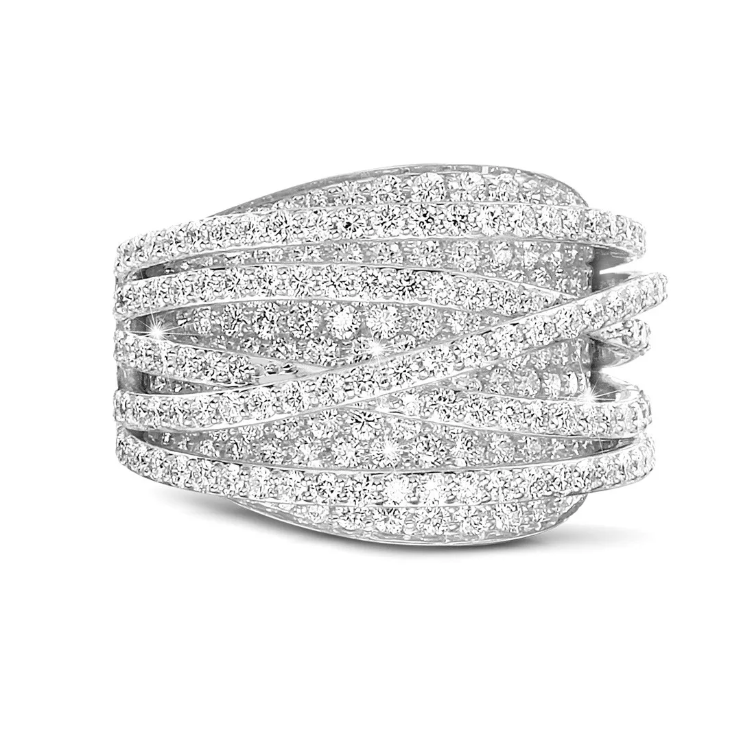 3.50 carat white gold ring with round diamonds