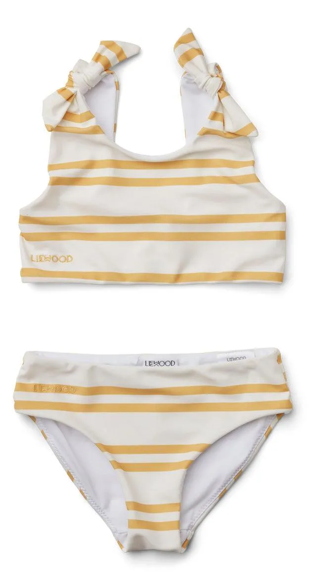 50% off bow bikini set - stripe creme de la creme jojoba