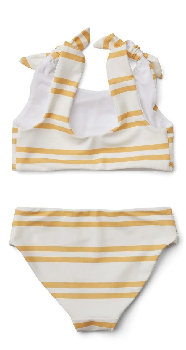 50% off bow bikini set - stripe creme de la creme jojoba