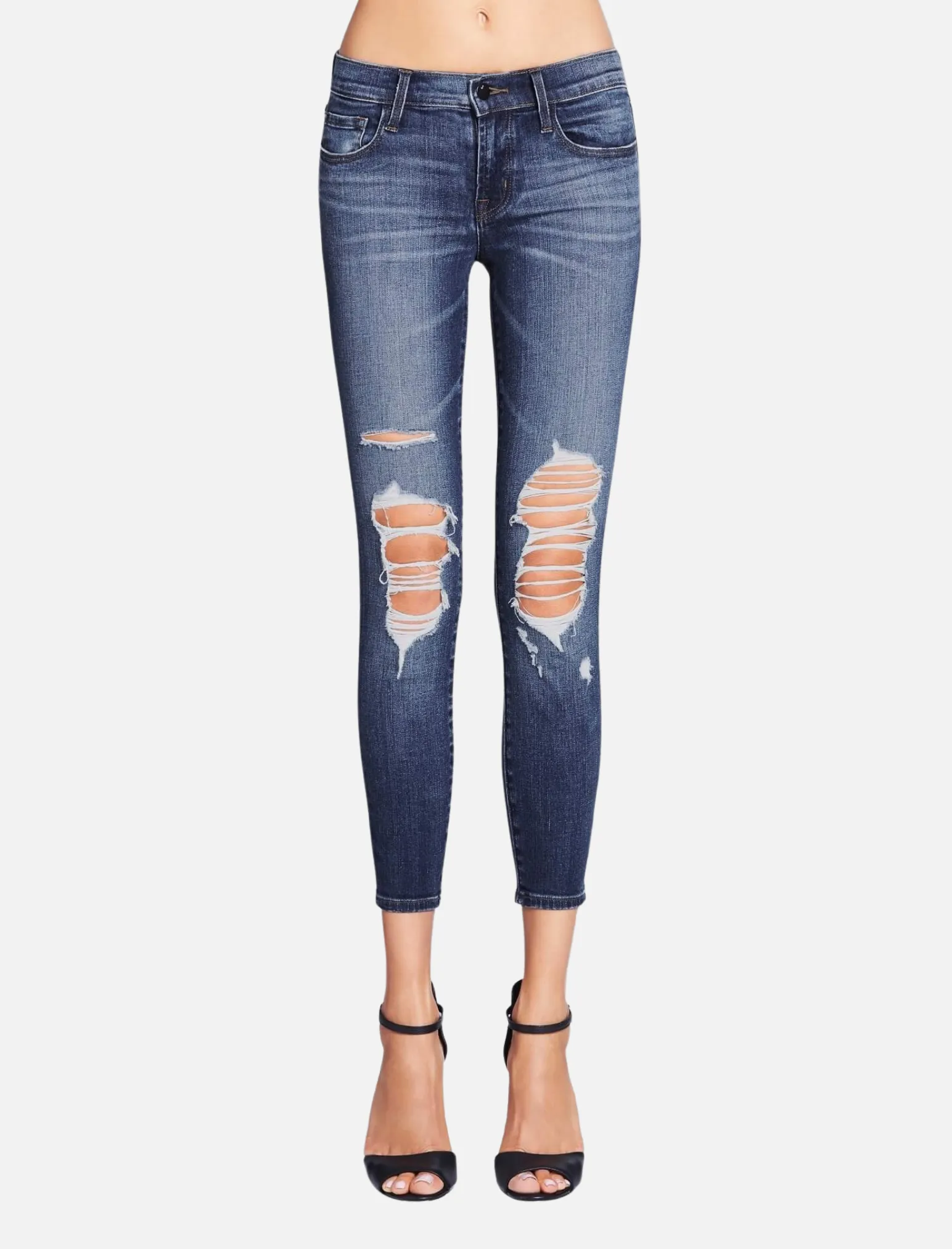 9326 High Waisted Crop Skinny Jeans