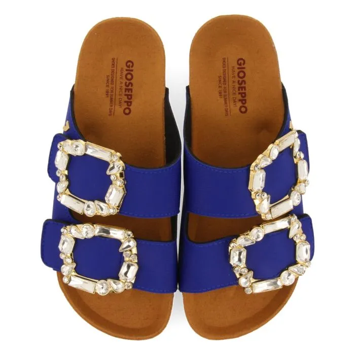 ADERKLAA WOMEN'S BLUE BIO STYLE SANDALS WITH JEWEL EMBELLISHMENT