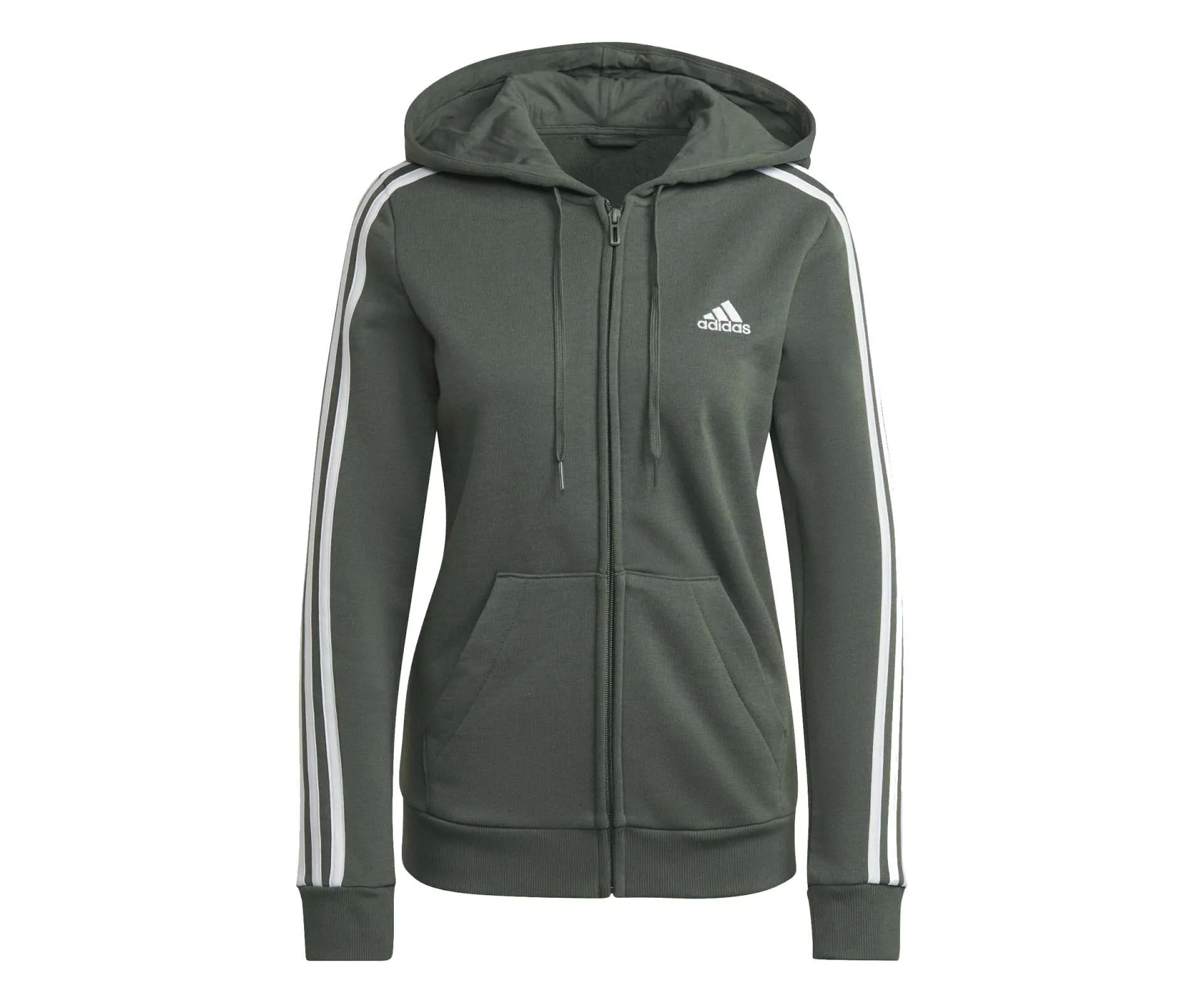 adidas Women’s Essentials Fleece 3-Stripes Full-Zip Hoodie