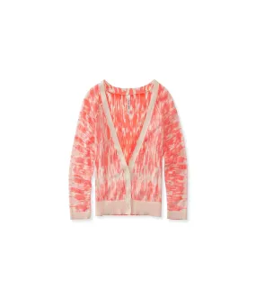 Aeropostale Womens Ikat Reverse Crop Cardigan Sweater