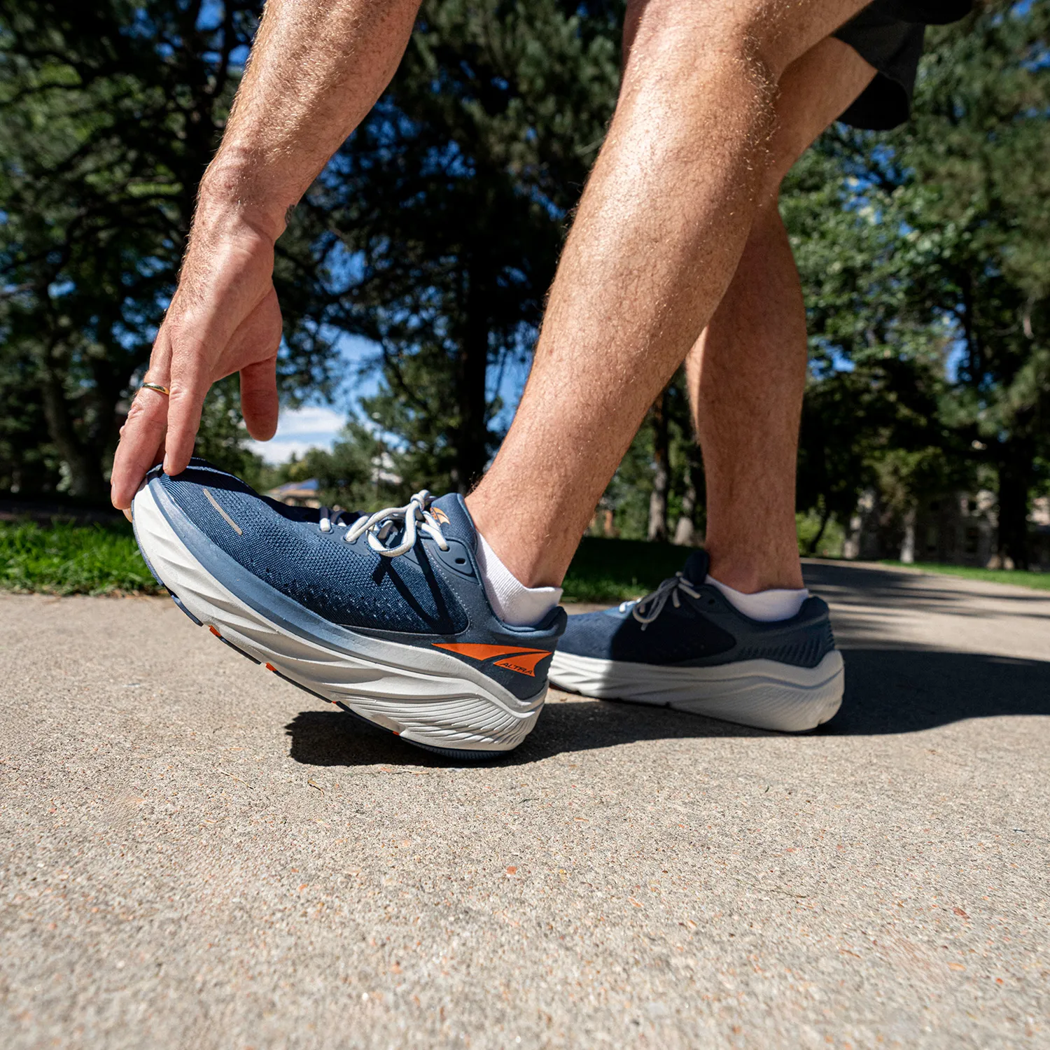 Altra Olympus 2 Navy trail running shoes.