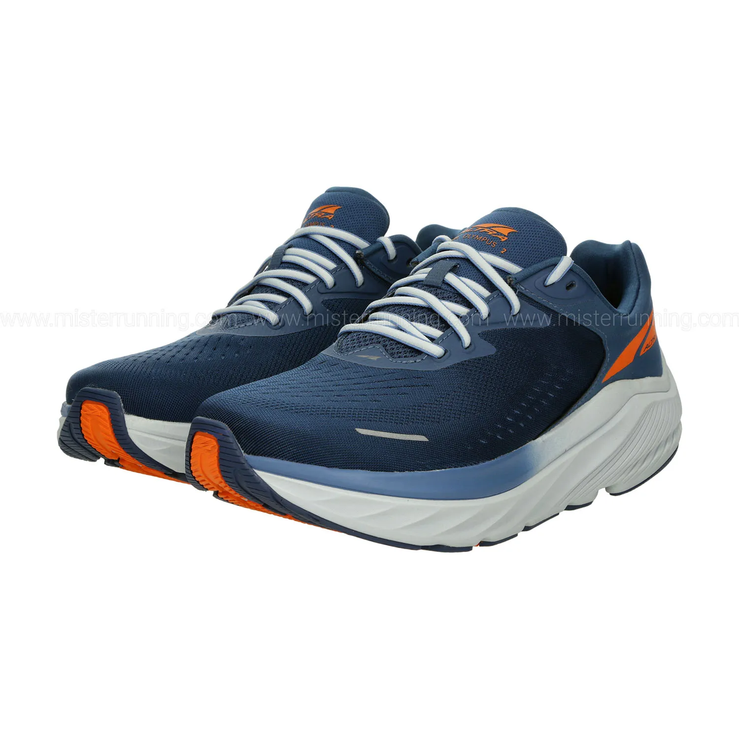 Altra Olympus 2 Navy trail running shoes.