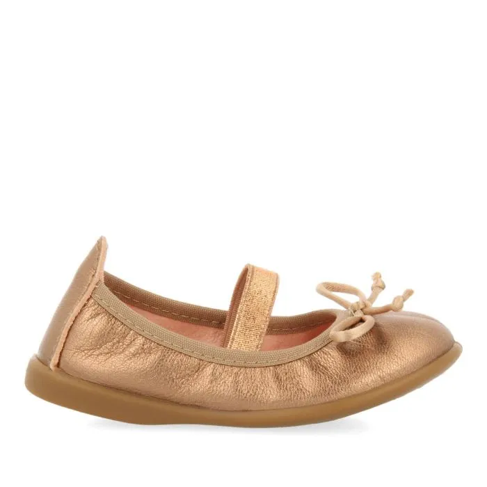 Arnoya girls' rose gold leather ballet flats