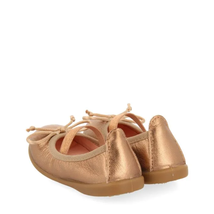 Arnoya girls' rose gold leather ballet flats