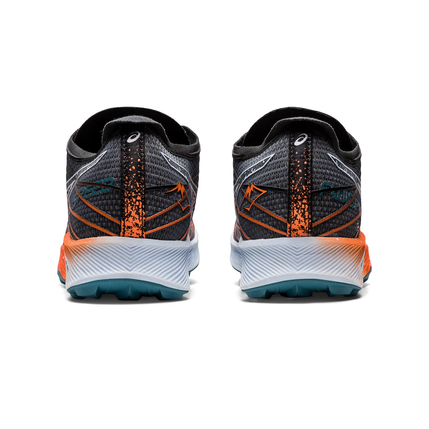 Asics FujiSpeed  Black Nova Orange men's running shoes.