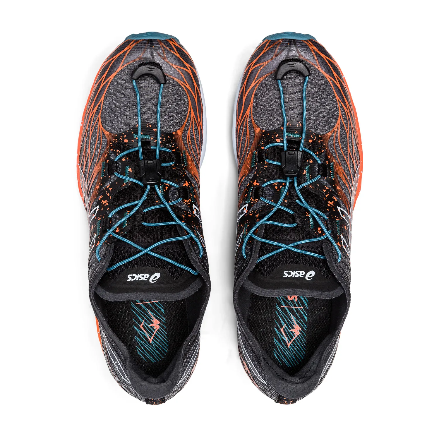 Asics FujiSpeed  Black Nova Orange men's running shoes.