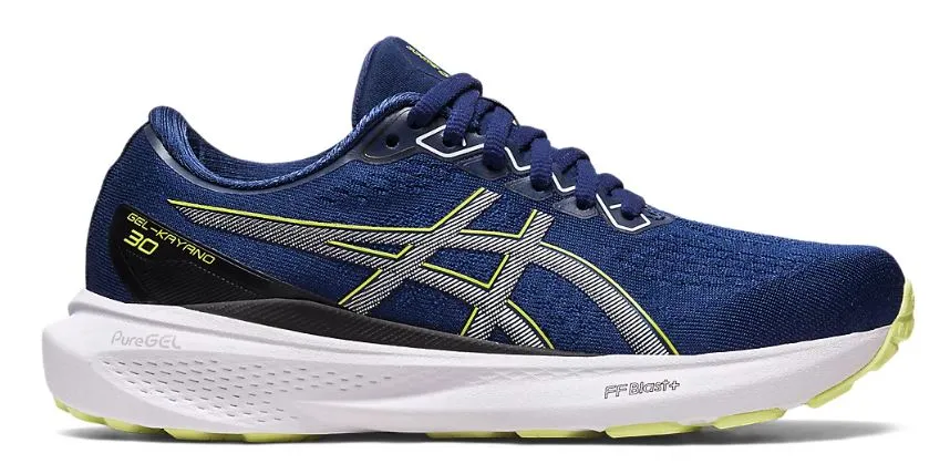 Asics Gel Kayano 30 GS - Deep Ocean/ Glow Yellow Keywords: Asics Gel Kayano 30, GS, Deep Ocean, Glow Yellow, Kids.