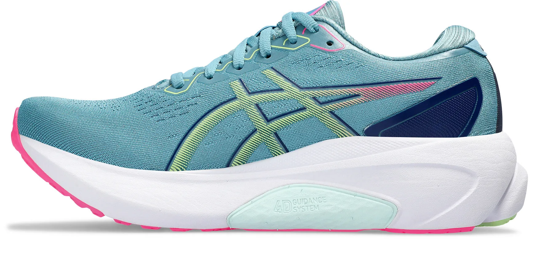 Asics Gel Kayano 30 women's running shoes - Gray Blue/Lime Green (B Width)