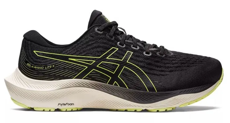 Asics Gel Kayano Lite 3 (D Width), Black Glow Yellow, Mens