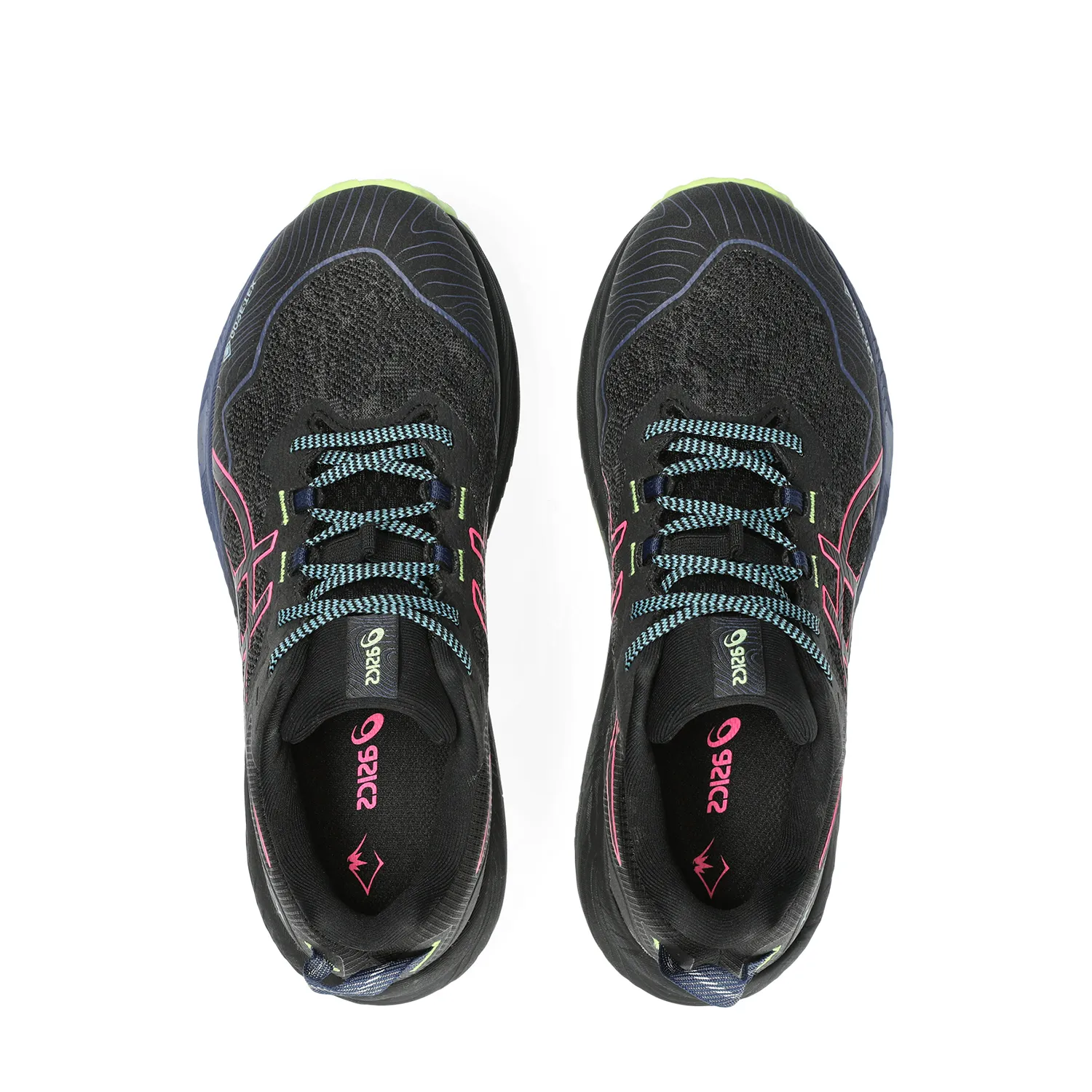 Asics Gel Trabuco 11 GTX Black Hot Pink running shoes.