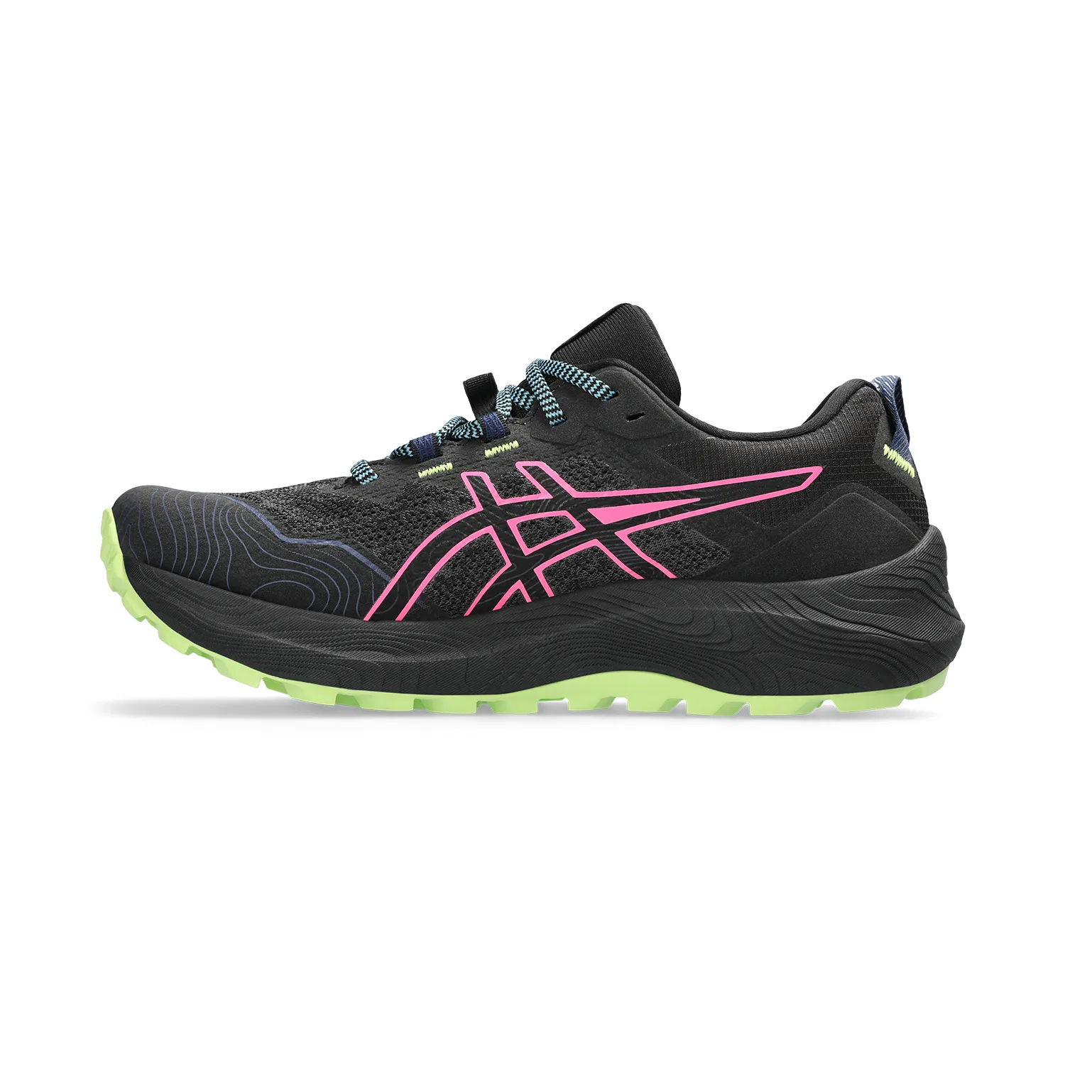 Asics Gel Trabuco 11 GTX Black Hot Pink running shoes.