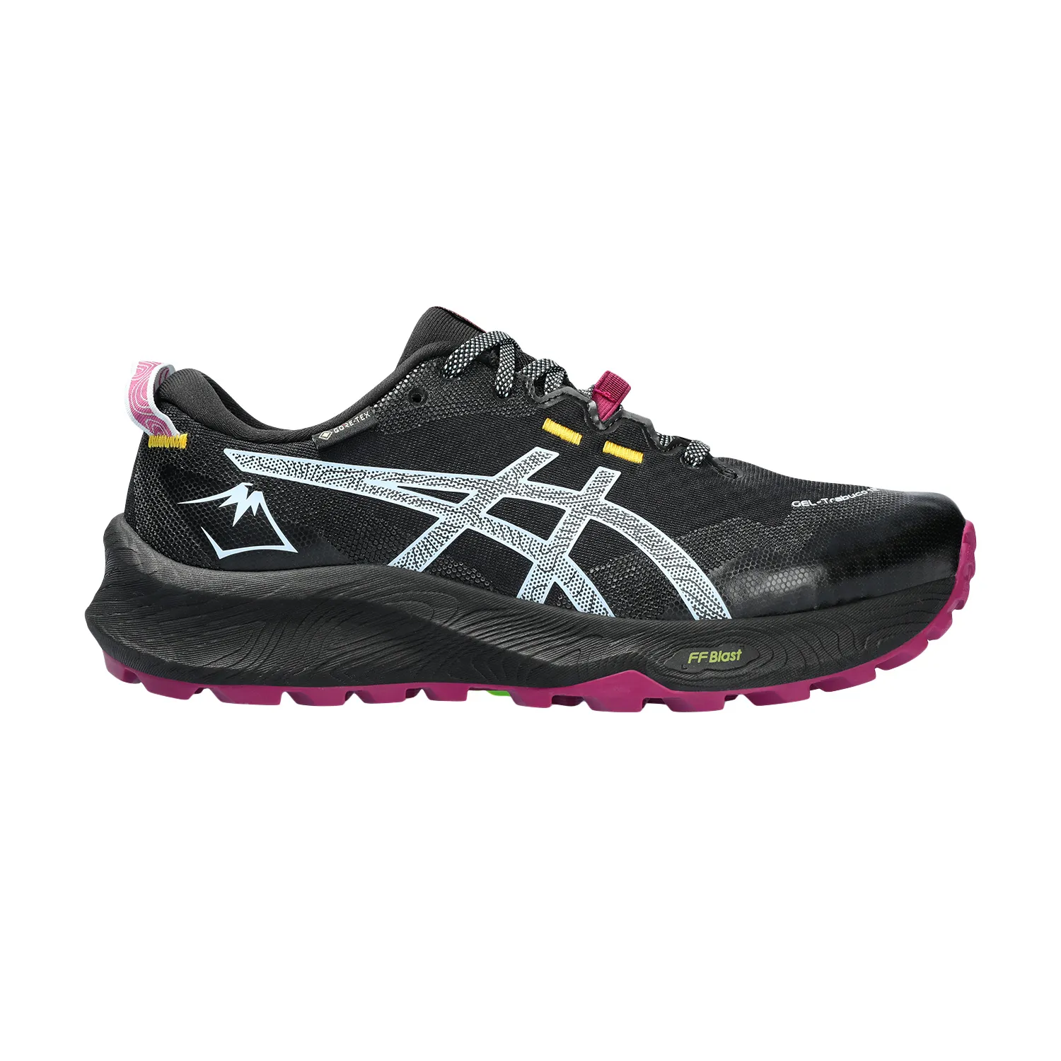 Asics Gel Trabuco 12 GTX Black Light Blue running shoes