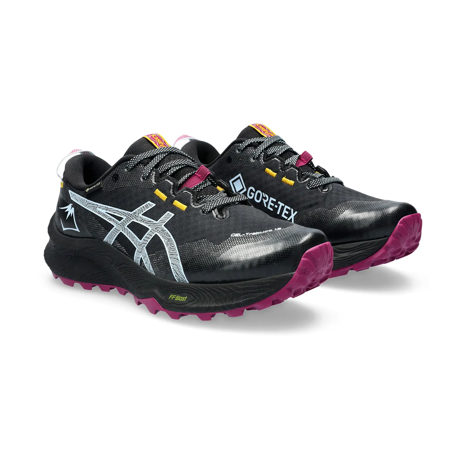 Asics Gel Trabuco 12 GTX Black Light Blue running shoes