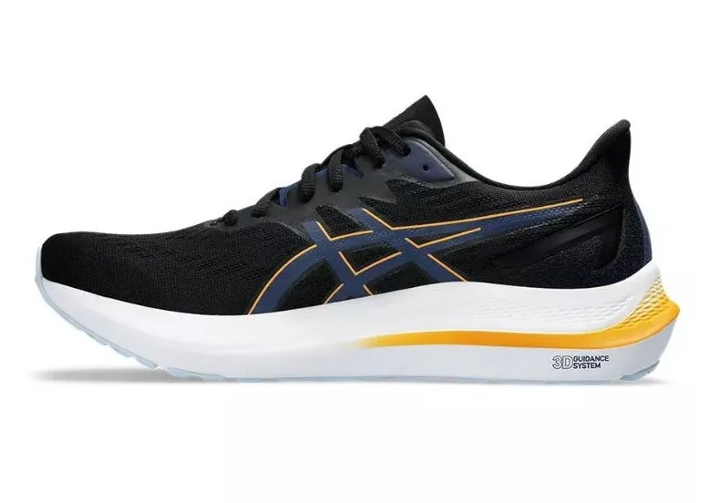 Asics GT-2000 12 (2E Width) - Black/Yellow Men's Shoes