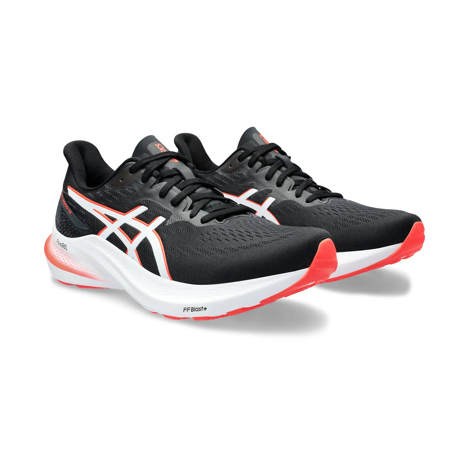 Asics GT 2000 12 running shoes - black/sunrise red.