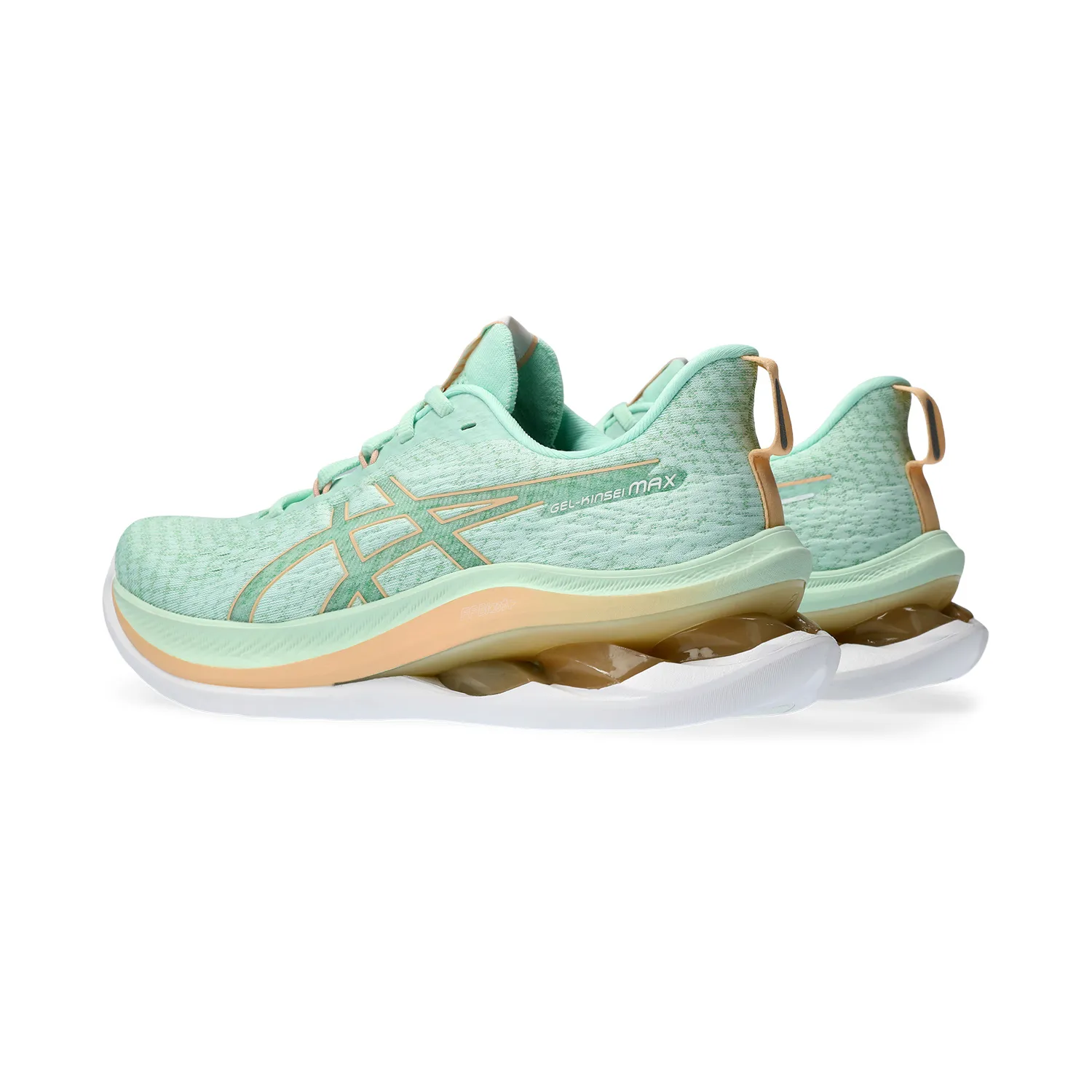 Asics Kinsei Max Mint Tint Apricot Crush - Men's Running Shoes.