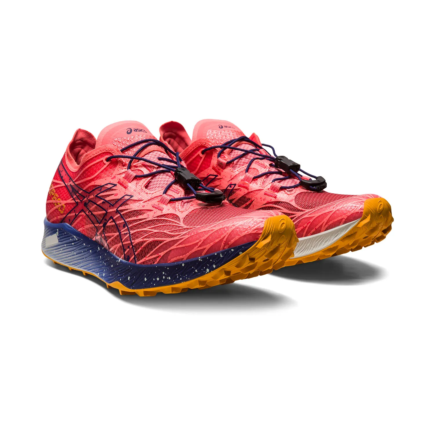 Asics running shoes FujiSpeed in Papaya/Indigo Blue color