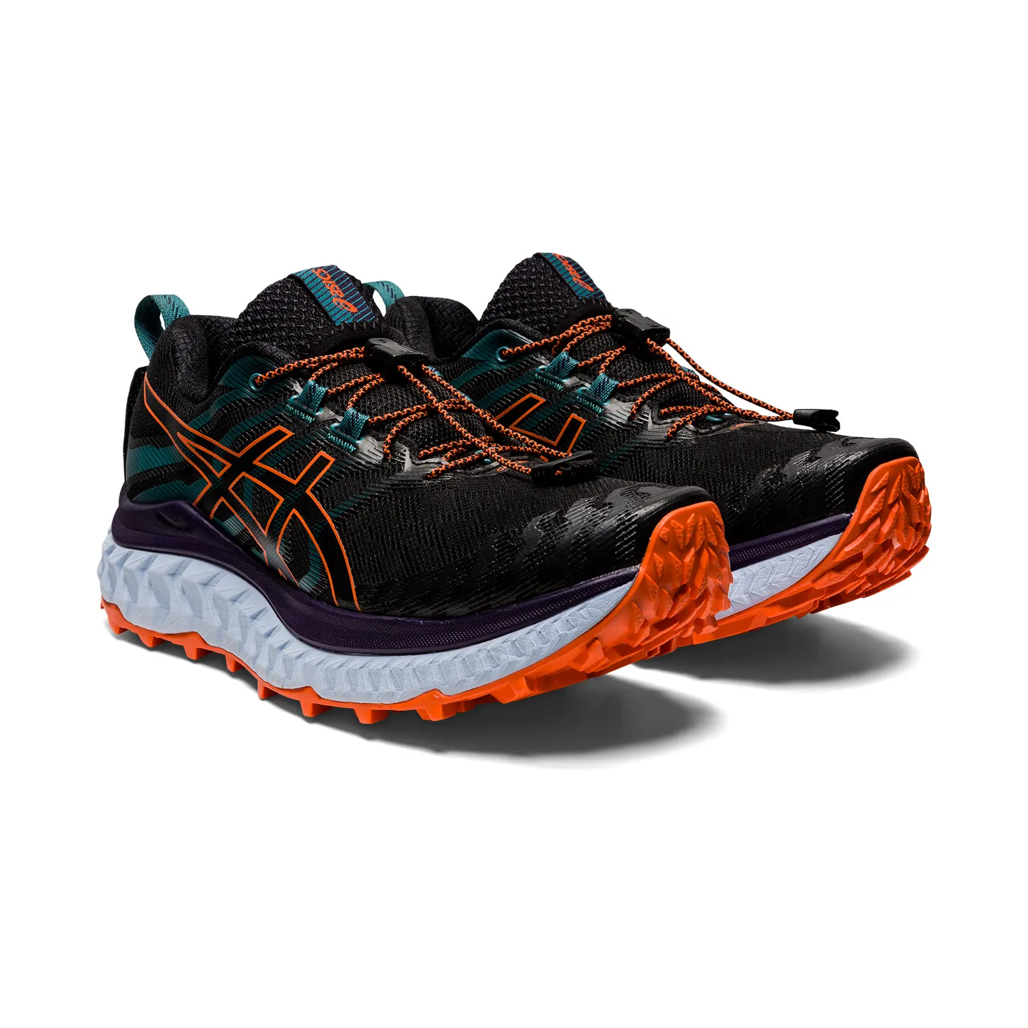 Asics Trabuco Max Black and Nova Orange