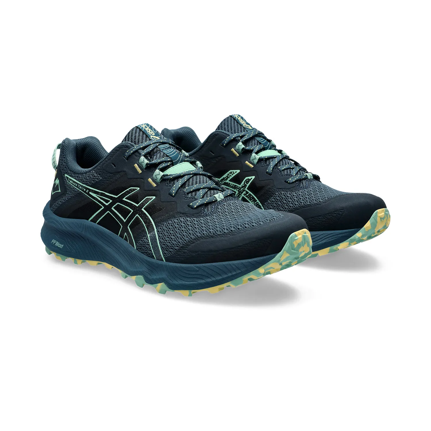 Asics Trabuco Terra 2 Magnetic Blue Dark Mint Trail Running Shoe