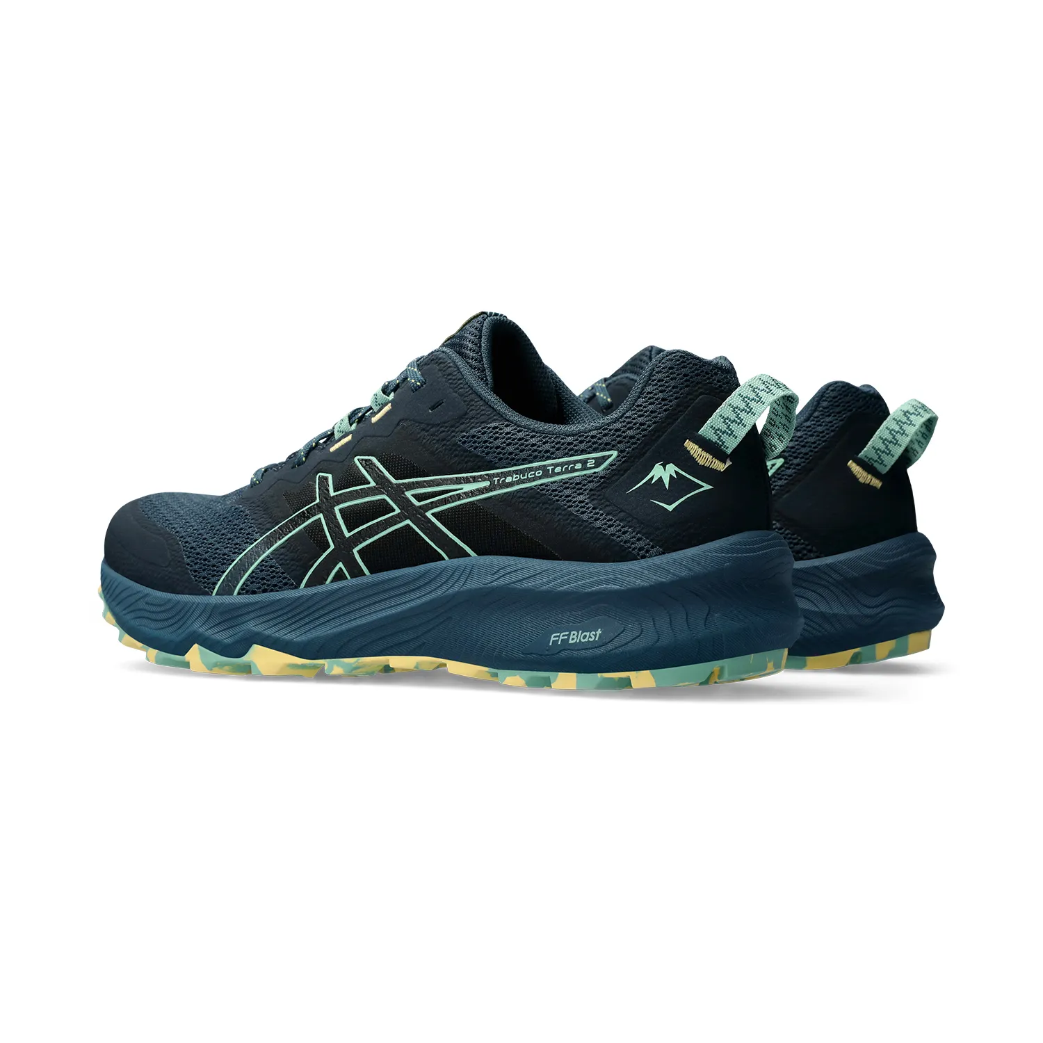 Asics Trabuco Terra 2 Magnetic Blue Dark Mint Trail Running Shoe