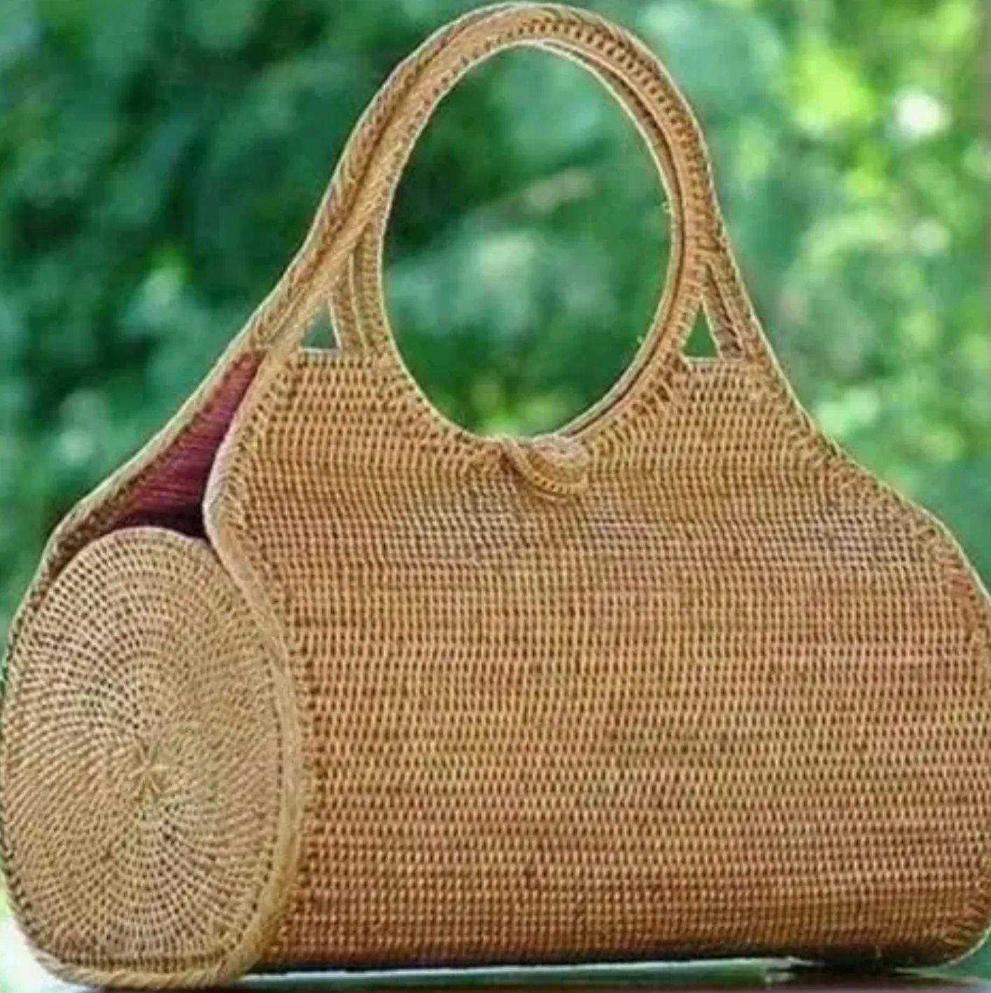 Ata Vine Handwoven Roll Handbag becomes Handcrafted Ata Vine Woven Roll Handbag