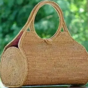 Ata Vine Handwoven Roll Handbag becomes Handcrafted Ata Vine Woven Roll Handbag