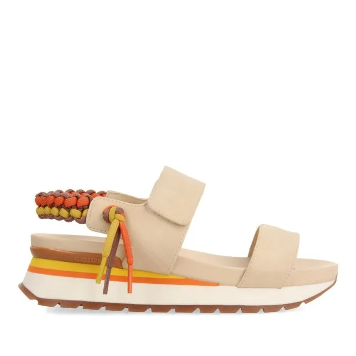 BEIGE SPORTS SANDALS WITH MULTICOLOR REAR DETAIL FOR WOMEN AUSTELL