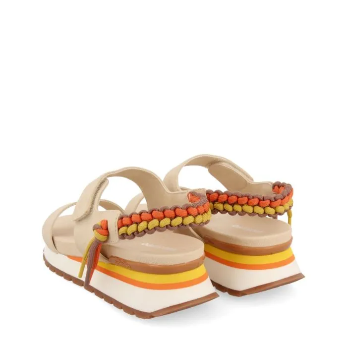 BEIGE SPORTS SANDALS WITH MULTICOLOR REAR DETAIL FOR WOMEN AUSTELL