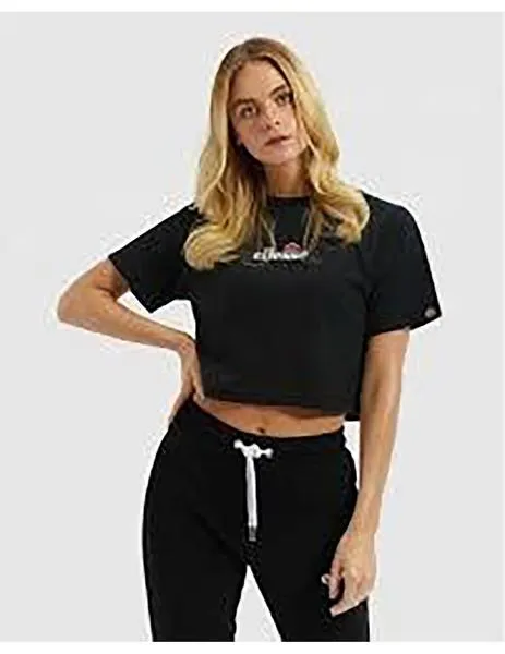 Black Ellesse Fireball Women's Crop Top