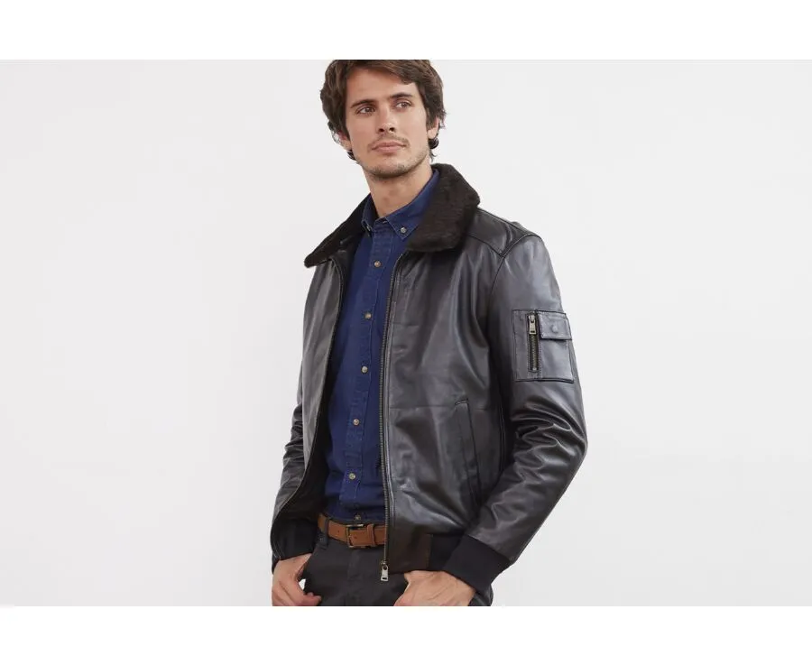 Black Leather Aviator Jacket - EVERETT II | Men's Fashion & Style | SHOP NOW