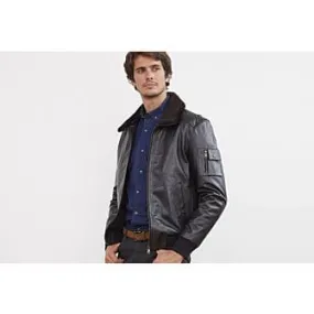 Black Leather Aviator Jacket - EVERETT II | Men's Fashion & Style | SHOP NOW