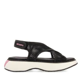 BLACK MESH SPORTS SANDALS FOR WOMEN VALDINA