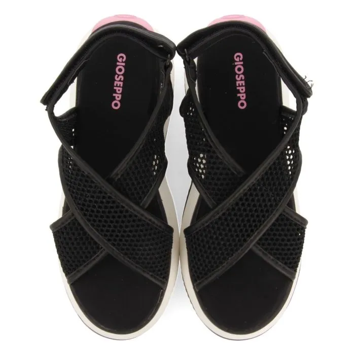 BLACK MESH SPORTS SANDALS FOR WOMEN VALDINA