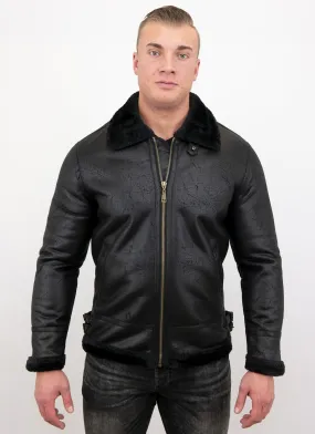 Black Shearling Jacket - Lammy Coat for Men