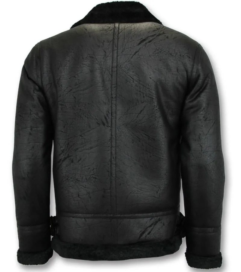 Black Shearling Jacket - Lammy Coat for Men