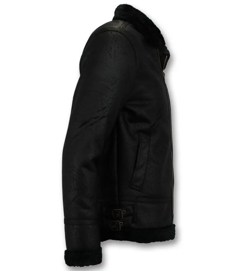 Black Shearling Jacket - Lammy Coat for Men