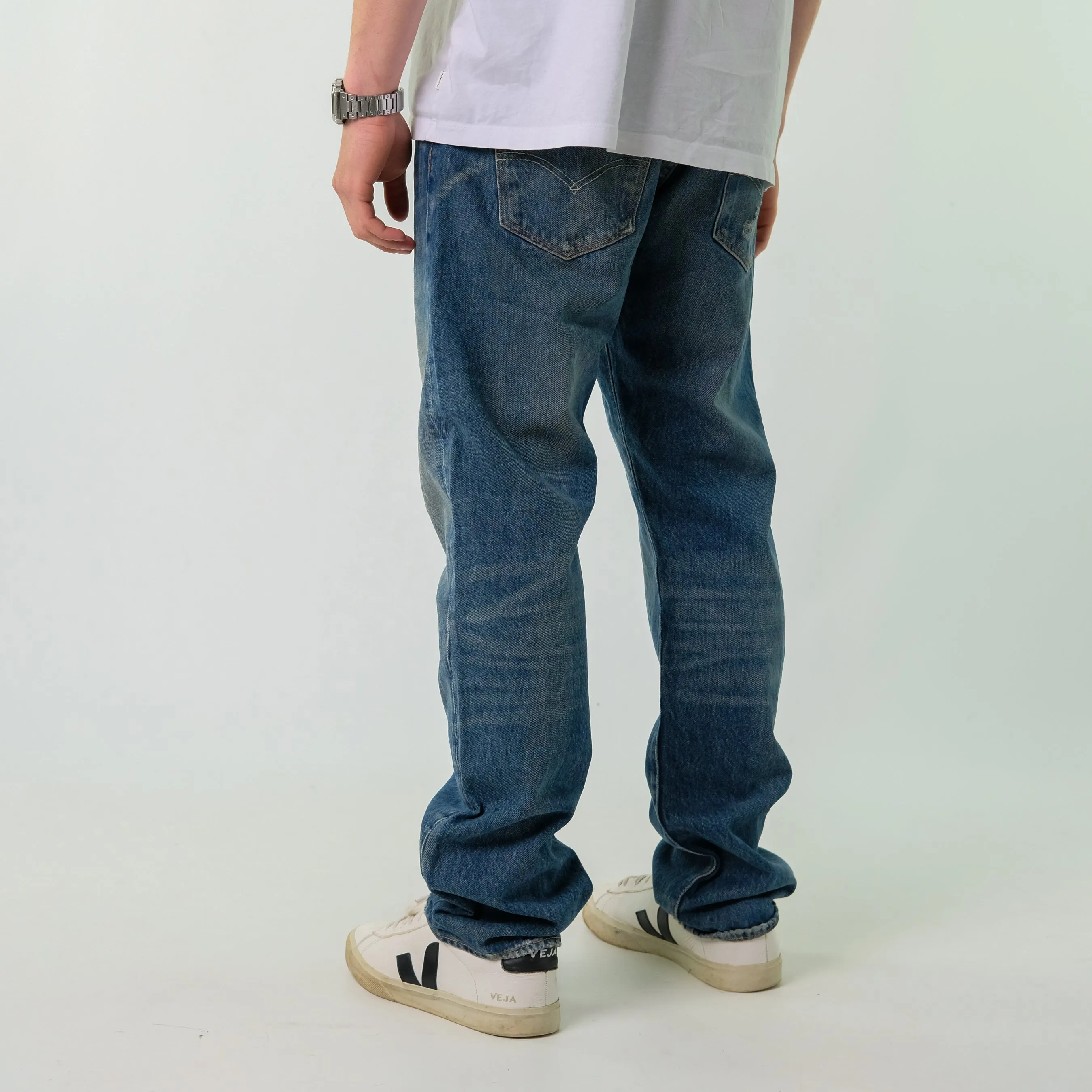 Blue 90s Levi's 501 Denim Jeans Baggy Pants (34x32)