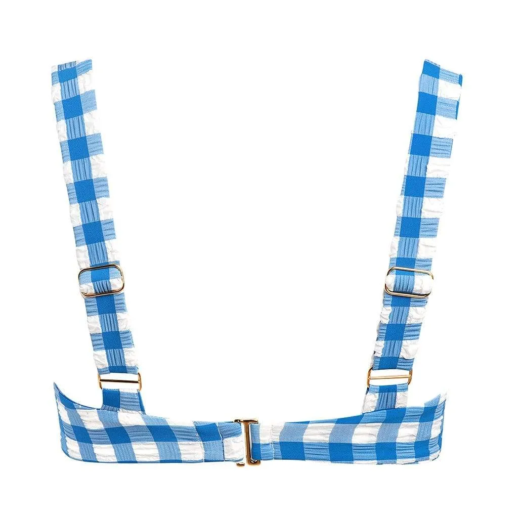 Blue Gingham Kayla Bikini Top - Online Shopping for Women's Swimwear | Shop Now