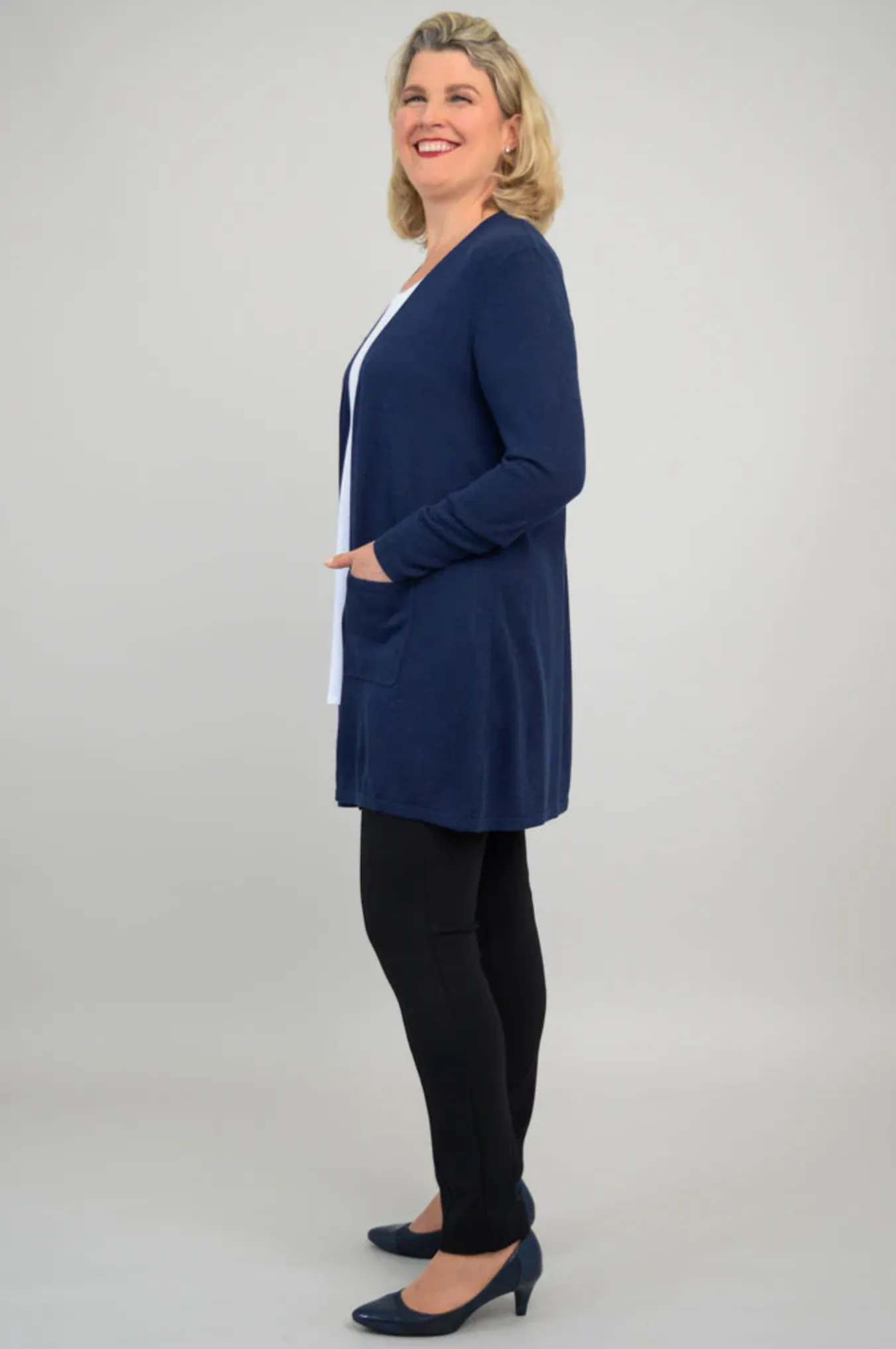 Blue Sky Justine cardigan, long bamboo-cotton