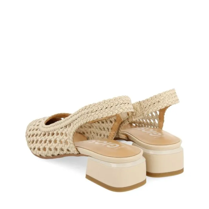 BRAIDED LEATHER OFF-WHITE BALLERINA FLATS FOR WOMEN PISKOVE