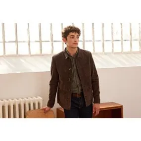 Brown Suede Leather Jacket for Men - FAUSTIN