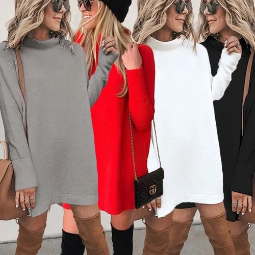 Casual Long-sleeved Round Neck Dress