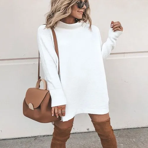 Casual Long-sleeved Round Neck Dress