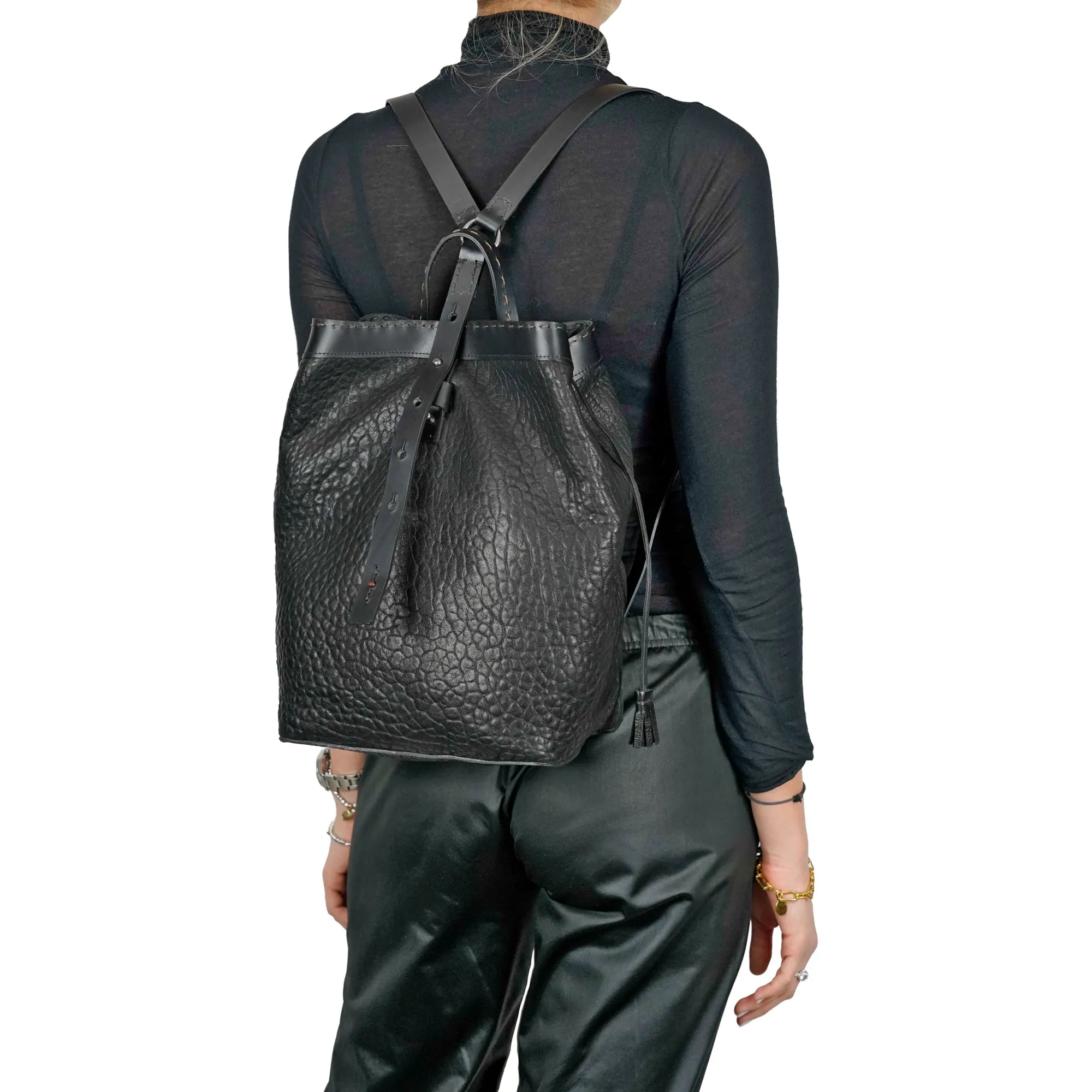 Clio Black Granellato Backpack